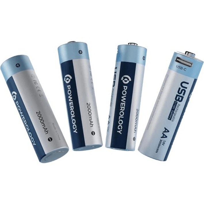 باتری قلمی شارژی با امکان شارژ مستقیم پاورولوجی Powerology 1.5V Type-c Rechargeable Lithium-ion Battery