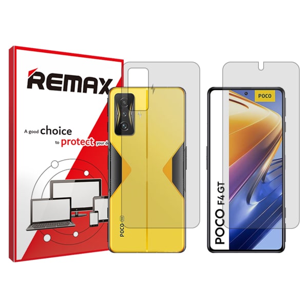 گلس صفحه نمایش و پشت گوشی شیائومی Poco F4 GT مدل شفاف برند ریمکس کد SS