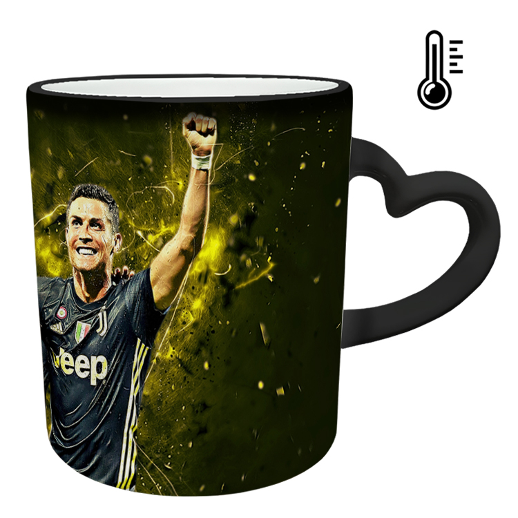 ماگ حرارتی مدل دسته قلبی اکلیلی طرح رونالدو کد 123