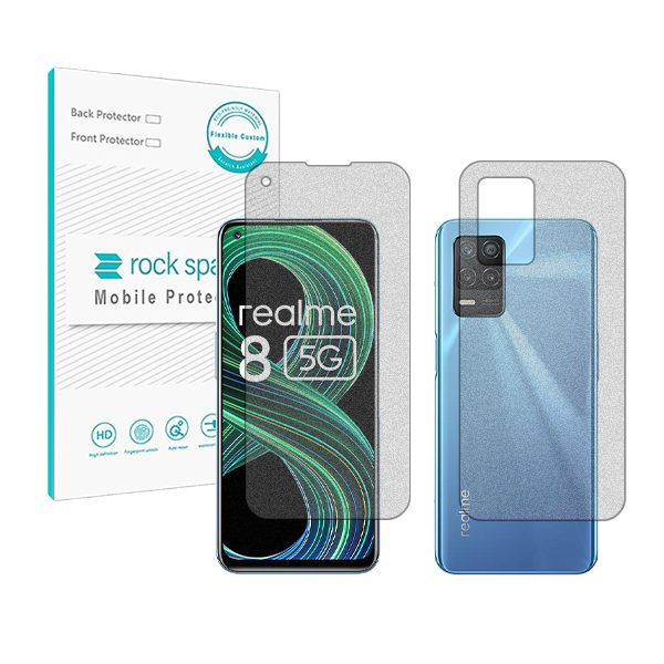 گلس صفحه نمایش و پشت گوشی ریلمی 8 5G مدل نانو هیدروژل گیمینگ برند راک اسپیس کد SS