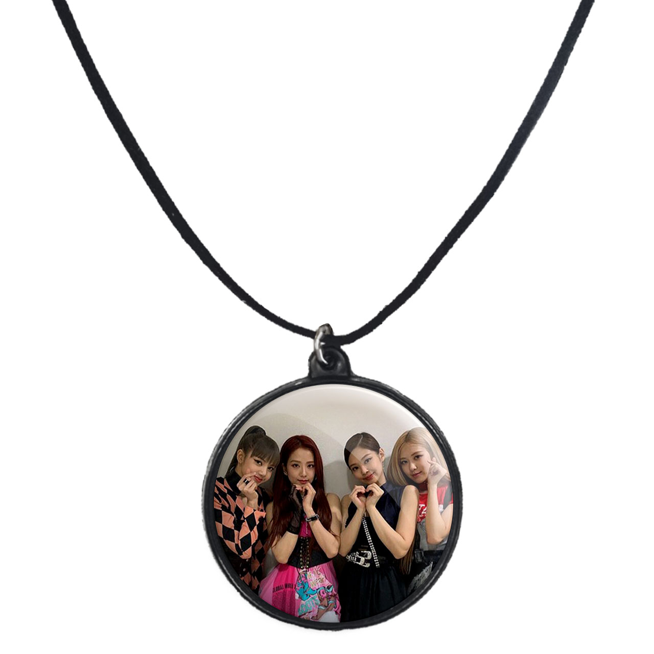 گردنبند پرمانه طرح بلک پینک کد pmb.17916 مدل دو طرفه