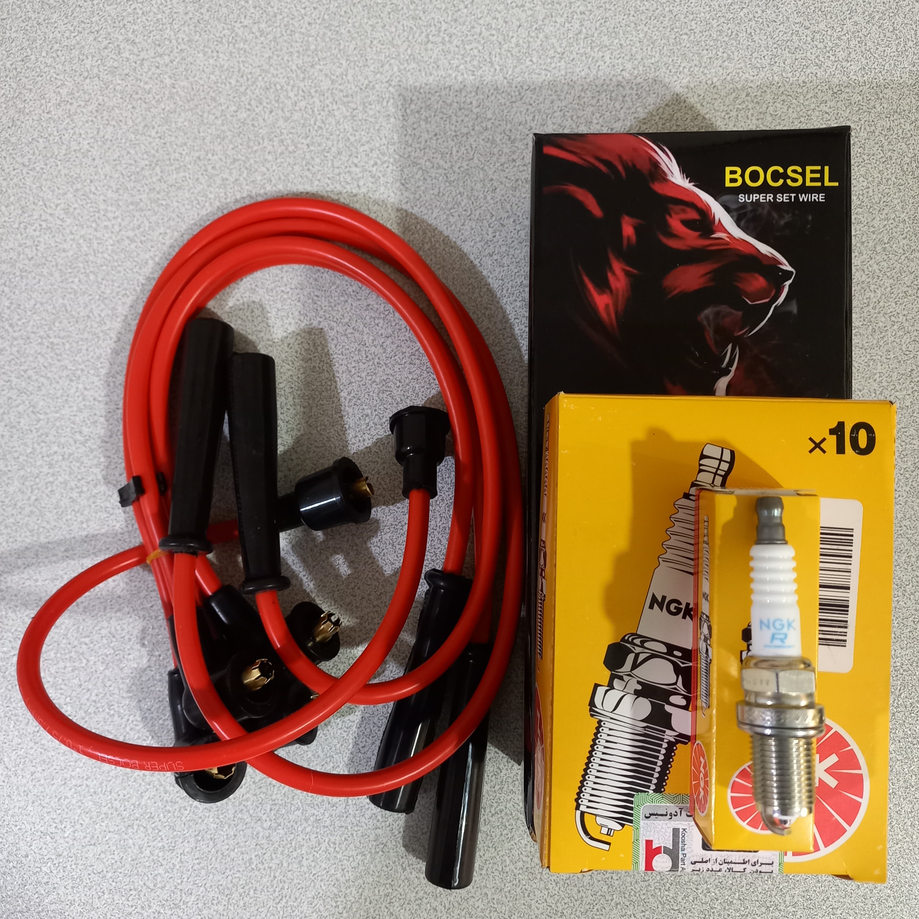 پک وایر تقویتی پراید کاربراتور و شمع تک پلاتین njk اصلی