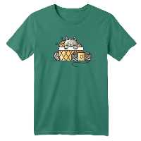 تی شرت آستین کوتاه بچگانه مدل گربه کد 3 رنگ سبز سدری