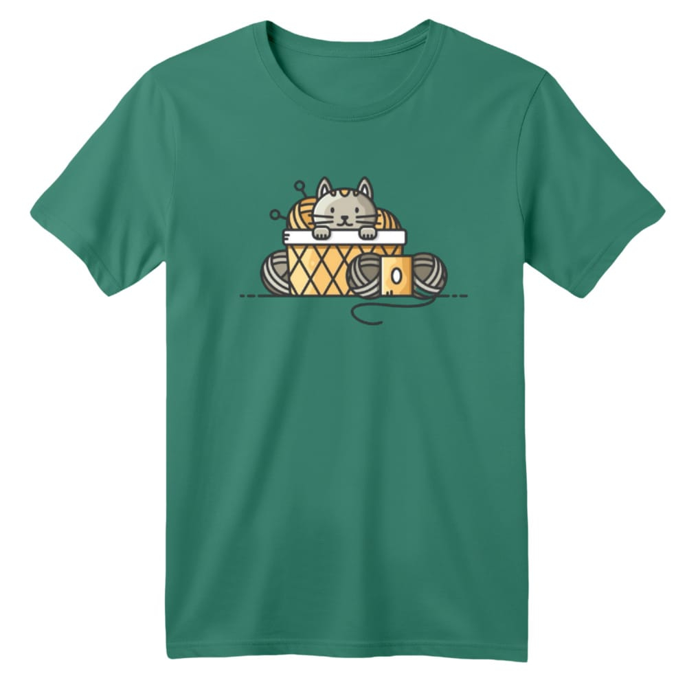 تی شرت آستین کوتاه بچگانه مدل گربه کد 3 رنگ سبز سدری