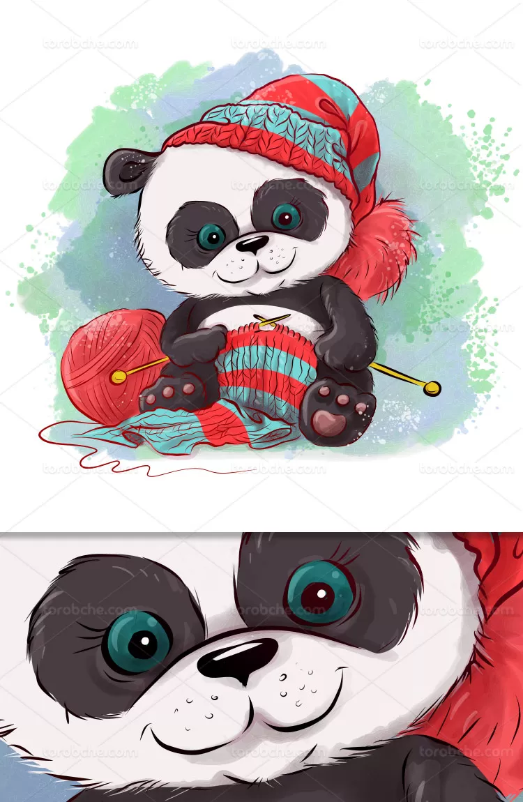 وکتور کاراکتر پاندا بانمک | گرافیک با طعم تربچه