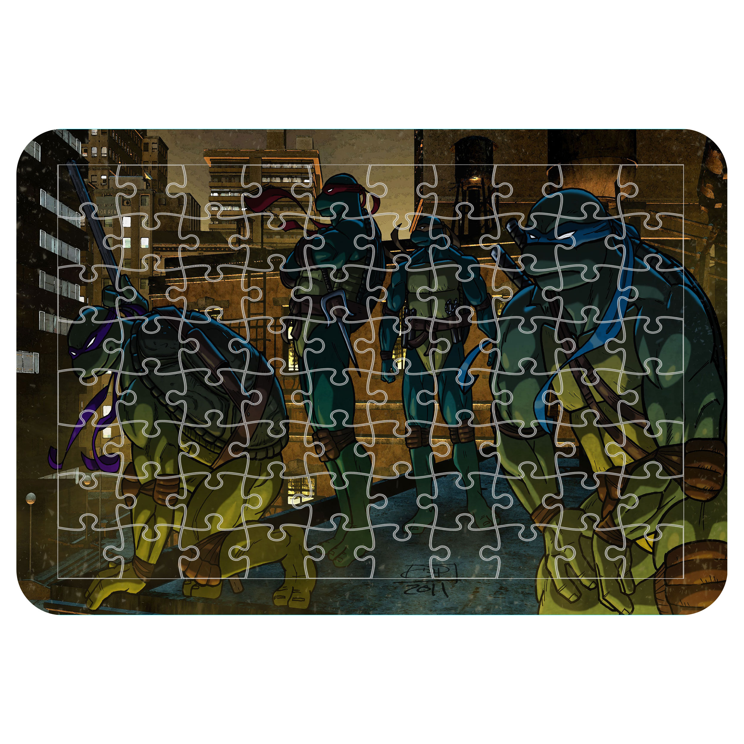 پازل 54 تکه اطلس آبی طرح کارتون لاک پشت های نینجا مدل P1537