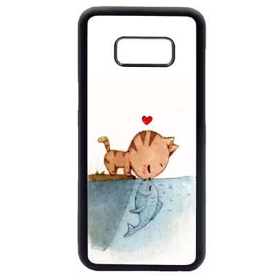 کاور طرح ماهی و گربه کد 8051 مناسب برای گوشی موبایل سامسونگ galaxy s8
