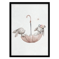 قیمت و خرید تابلو دکوراتیو اتاق کودک مدل خرگوش و چتر کد 1693