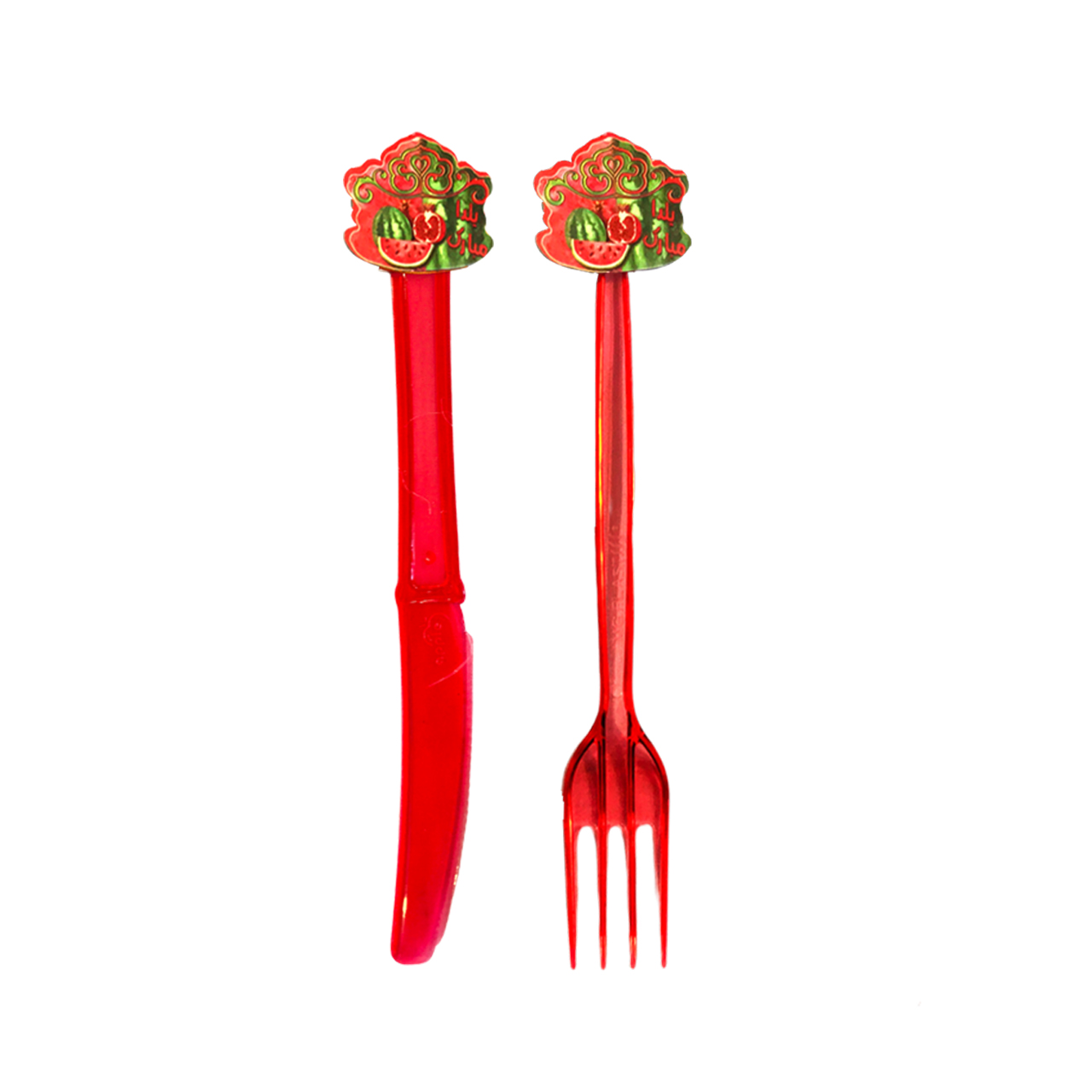 چنگال و کارد یکبار مصرف مستر تم مدل یلدا سوپر پلاس بسته 20 عددی