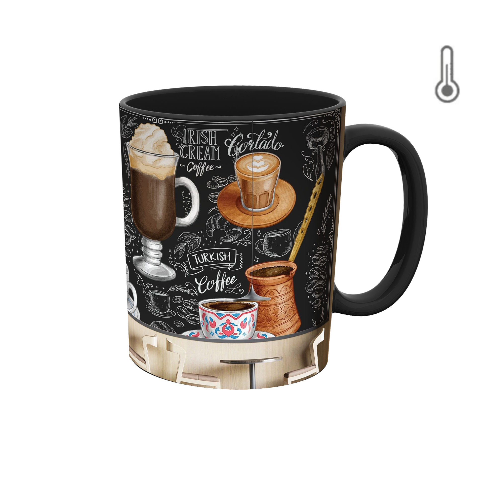 ماگ حرارتی طرح غذا رستوران 