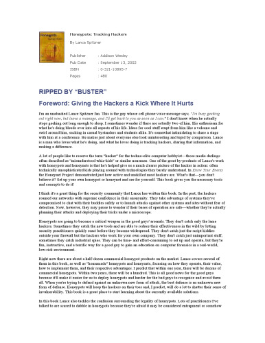خرید و دانلود نسخه کامل کتاب Honeypots: Tracking Hackers