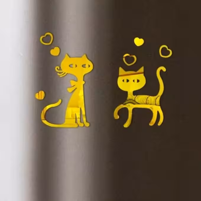 آینه پلکس مدل گربه عاشق (ارسال رایگان) اینه تزئینی