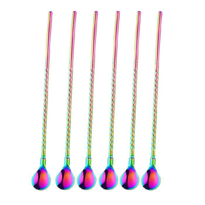 قاشق شربت خوری رومانتیک هوم مدل هولوگرامی  بسته 6 عددی