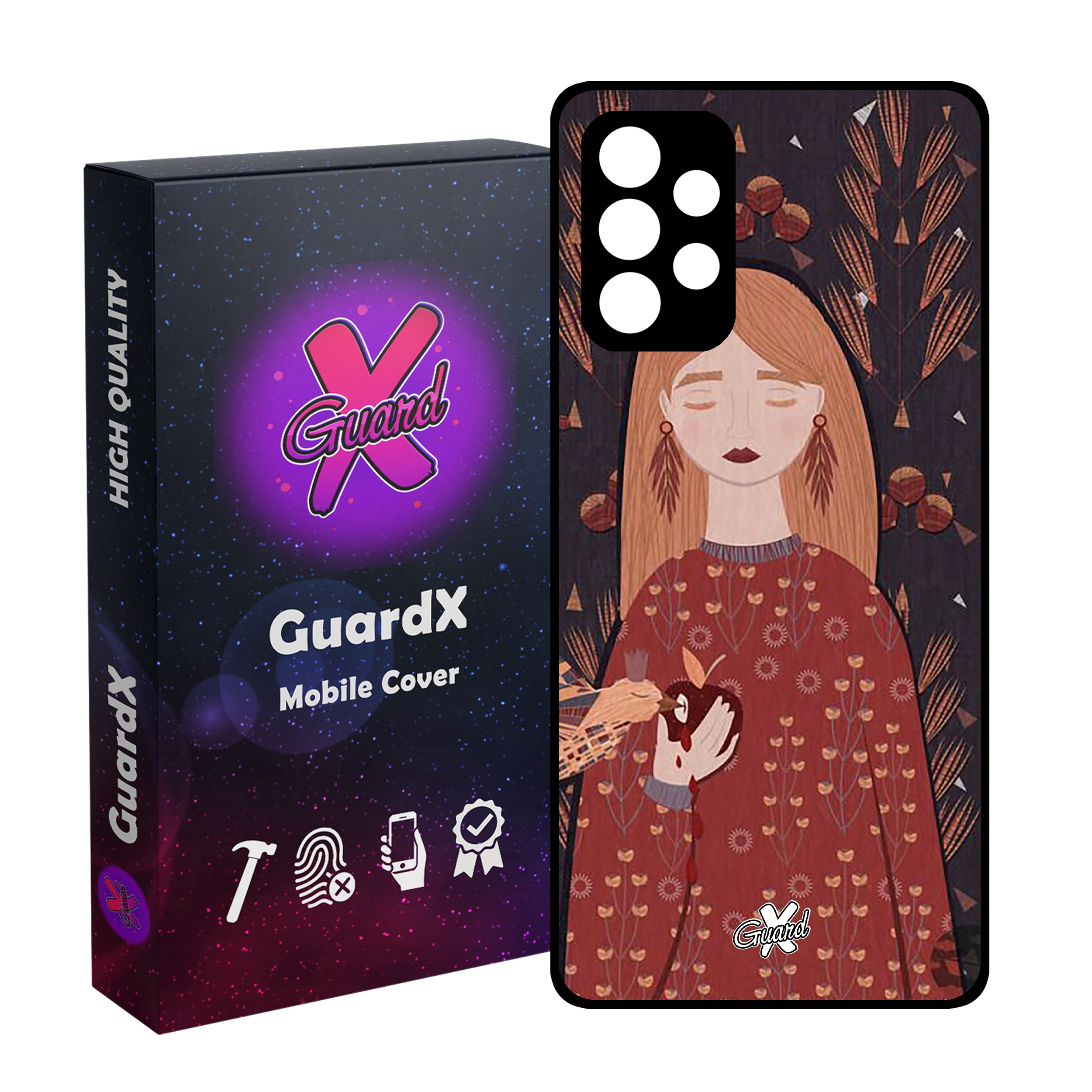 کاور گارد ایکس طرح دختر مدل Glass10413 مناسب برای گوشی موبایل سامسونگ Galaxy A52