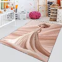 فرش چاپی دخترانه طرح عروسکی ساده HQ-3277