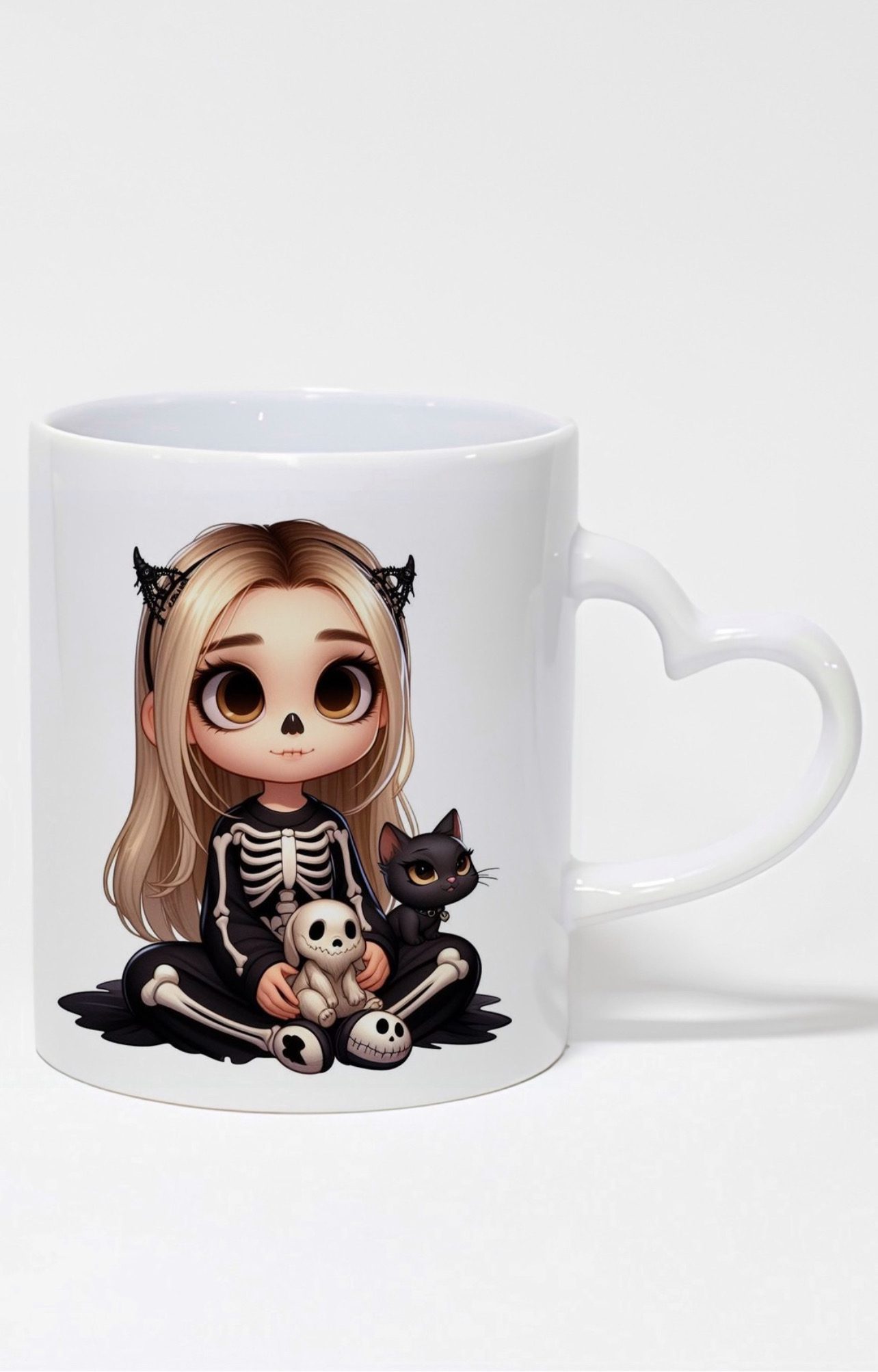 ماگ دسته قلبی طرح دختر کد 10119