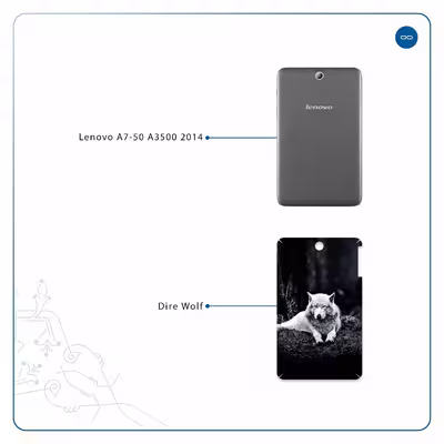 برچسب پوششی ماهوت مدل Dire Wolf مناسب برای تبلت لنوو A7-50 A3500 2014