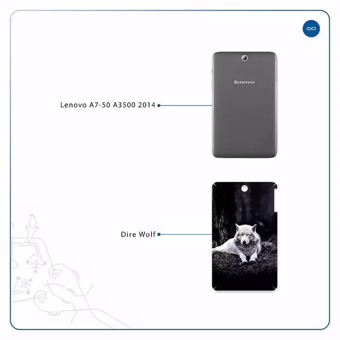 برچسب پوششی ماهوت مدل Dire Wolf مناسب برای تبلت لنوو A7-50 A3500 2014