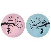 بشقاب دیوارکوب سفالی کد D166-A مجموعه 2 عددی