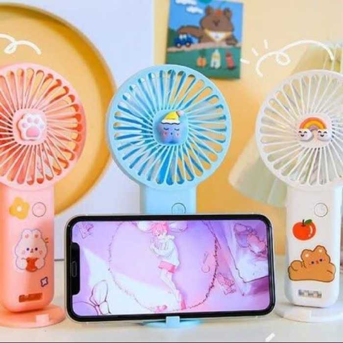 دستگاه پنکه رومیزی کوچک مینی کیوت فانتزی خنک کننده صورت و خشک کننده لاک ناخن دارای جای گوشی جدید
