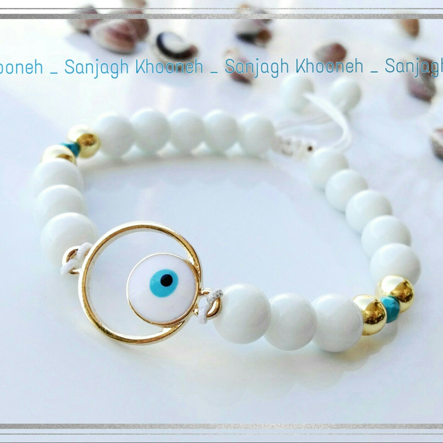 دستبند سنگ اونیکس سفید