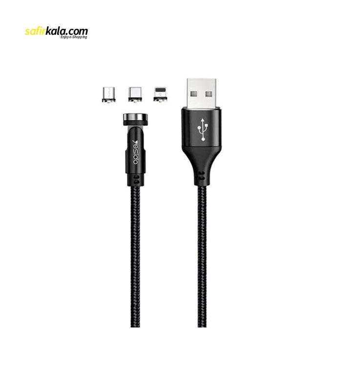 کابل تبدیل مغناطیسی USB به microUSB / USB-C / لایتنینگ یسیدو مدل CA68 طول 1 متر
