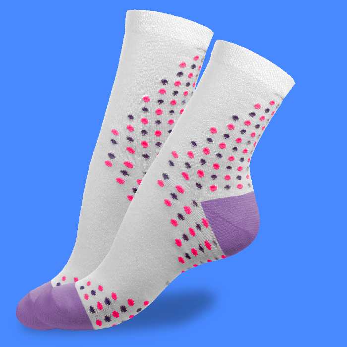 جوراب دخترانه دیزر طرح توپ توپی کد fiory1370-W-V