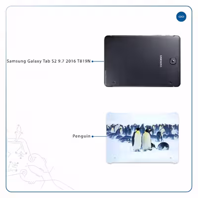 برچسب پوششی ماهوت مدل Penguin مناسب برای تبلت سامسونگ Galaxy Tab S2 9.7 2016 T819N