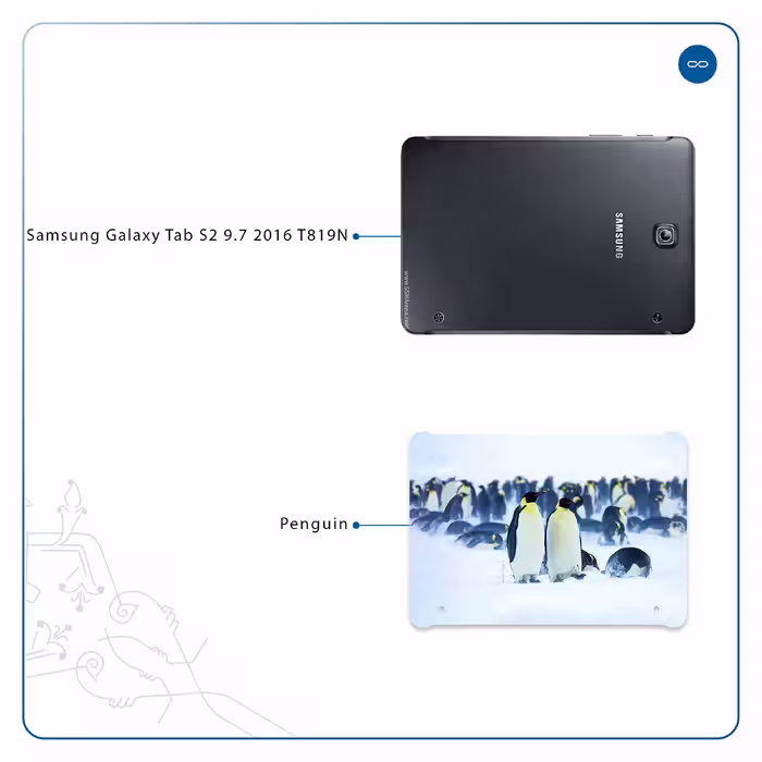 برچسب پوششی ماهوت مدل Penguin مناسب برای تبلت سامسونگ Galaxy Tab S2 9.7 2016 T819N