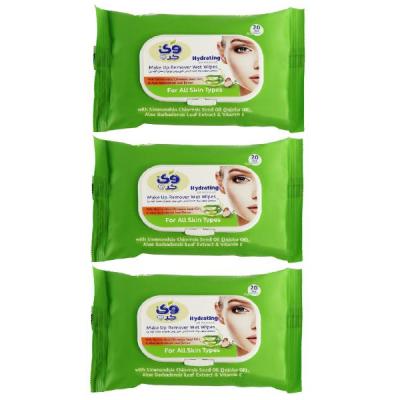 دستمال مرطوب وی کر مدل Jojoba-Aloe Vera سه بسته 20 عددی