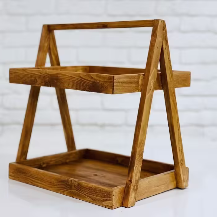 شلف رومیزی مدل دو طبقه چوبی A30