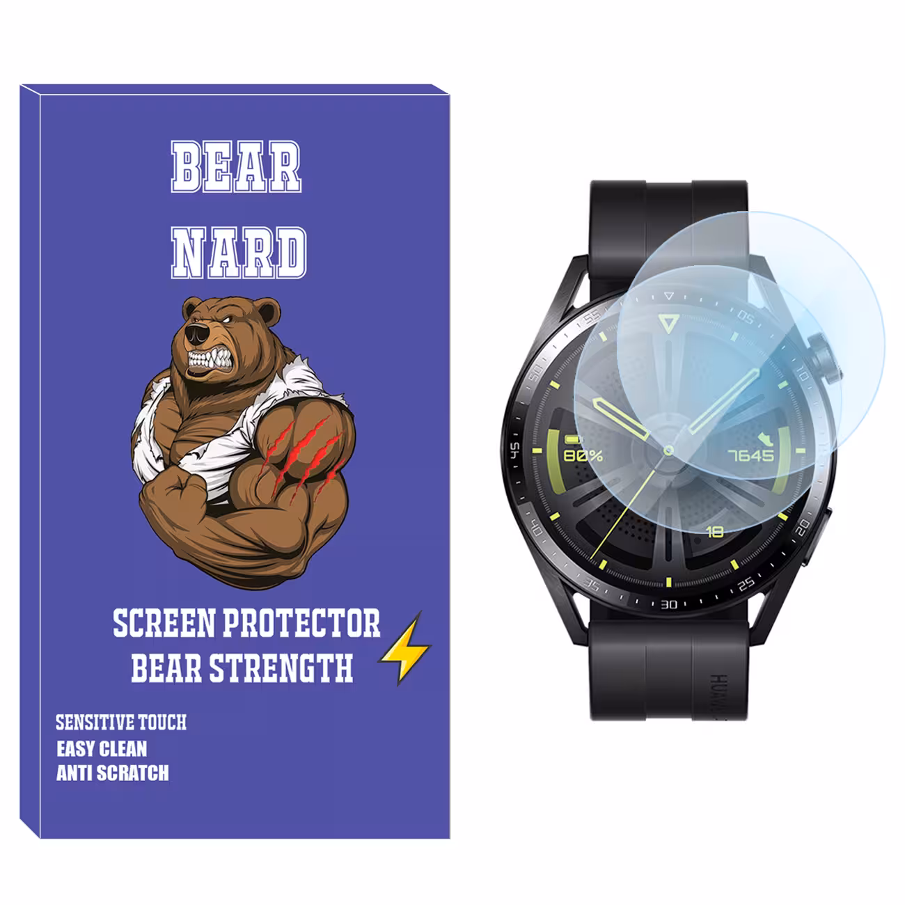 محافظ صفحه نمایش شیشه‌ای برنارد مدل SH-BR مناسب برای ساعت هوشمند هوآوی Watch GT3 46mm بسته دو عددی