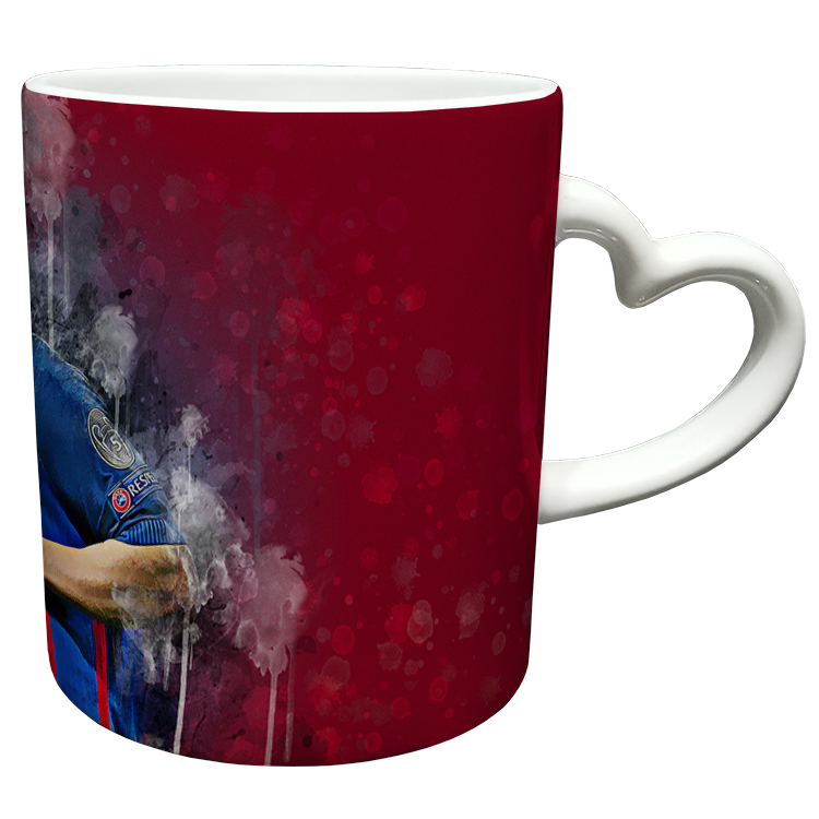 ماگ مدل دسته قلبی طرح مسی کد 89