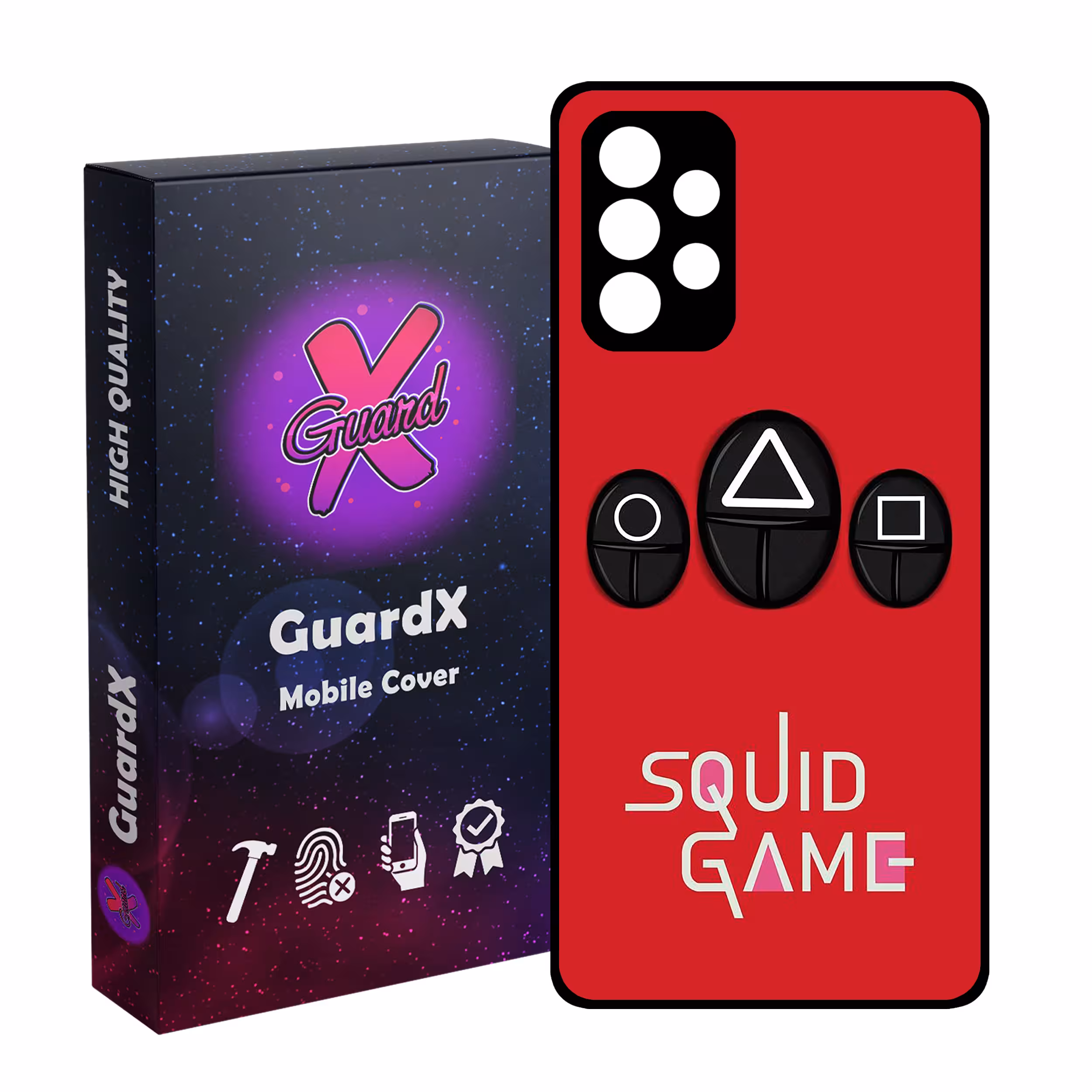 کاور گارد ایکس طرح Squid Game مدل Glass10401 مناسب برای گوشی موبایل سامسونگ Galaxy A32 4G
