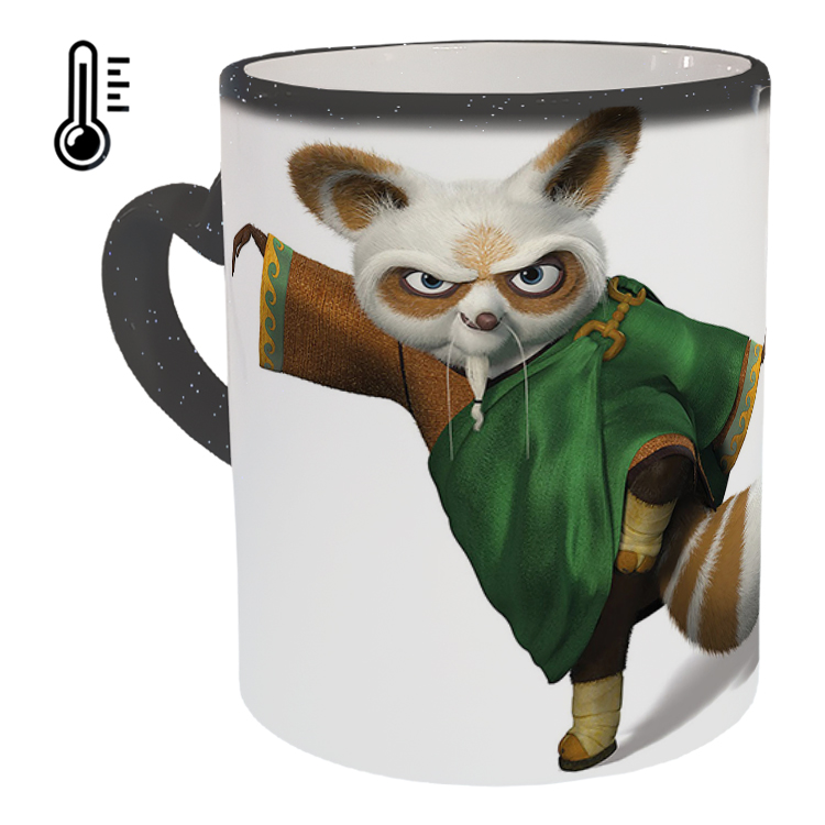 ماگ حرارتی مدل دسته قلبی اکلیلی طرح پاندا کنگ فو کار کد 43