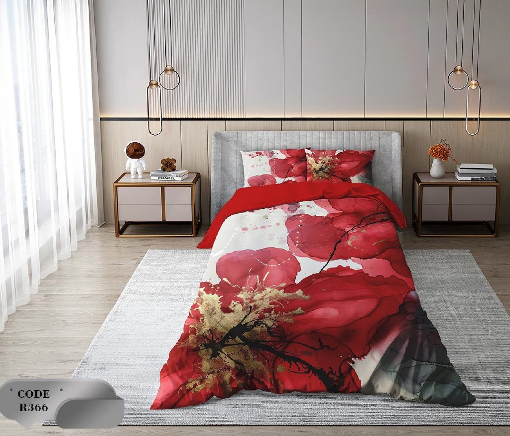 سرویس روتختی 2 نفره 6 تکه ابعاد 225 ×235 کشدار ضد حساسیت و عرق کد R366 | ست خواب و ست روتختی