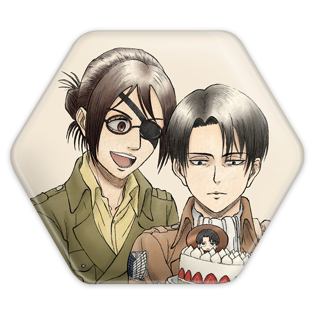 پیکسل خندالو طرح هانجی و لیوای انیمه اتک آن تایتان مدل شش ضلعی کد 10988