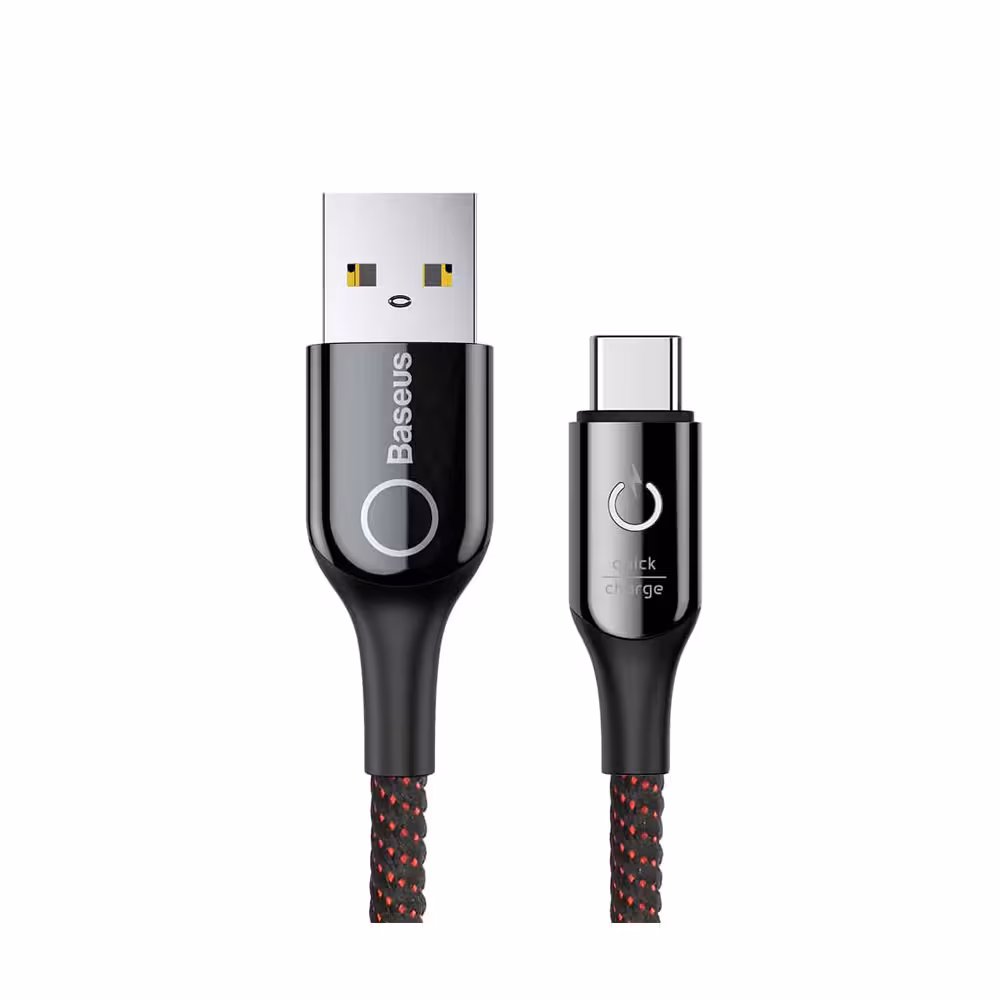 کابل Type C فست شارژ بیسوس Baseus C-Shaped Cable CATCD-01 دارای قطع کن خودکار