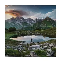 کاشی کارنیلا طرح برکه و کوهستان مدل لوحی کد WKB799 