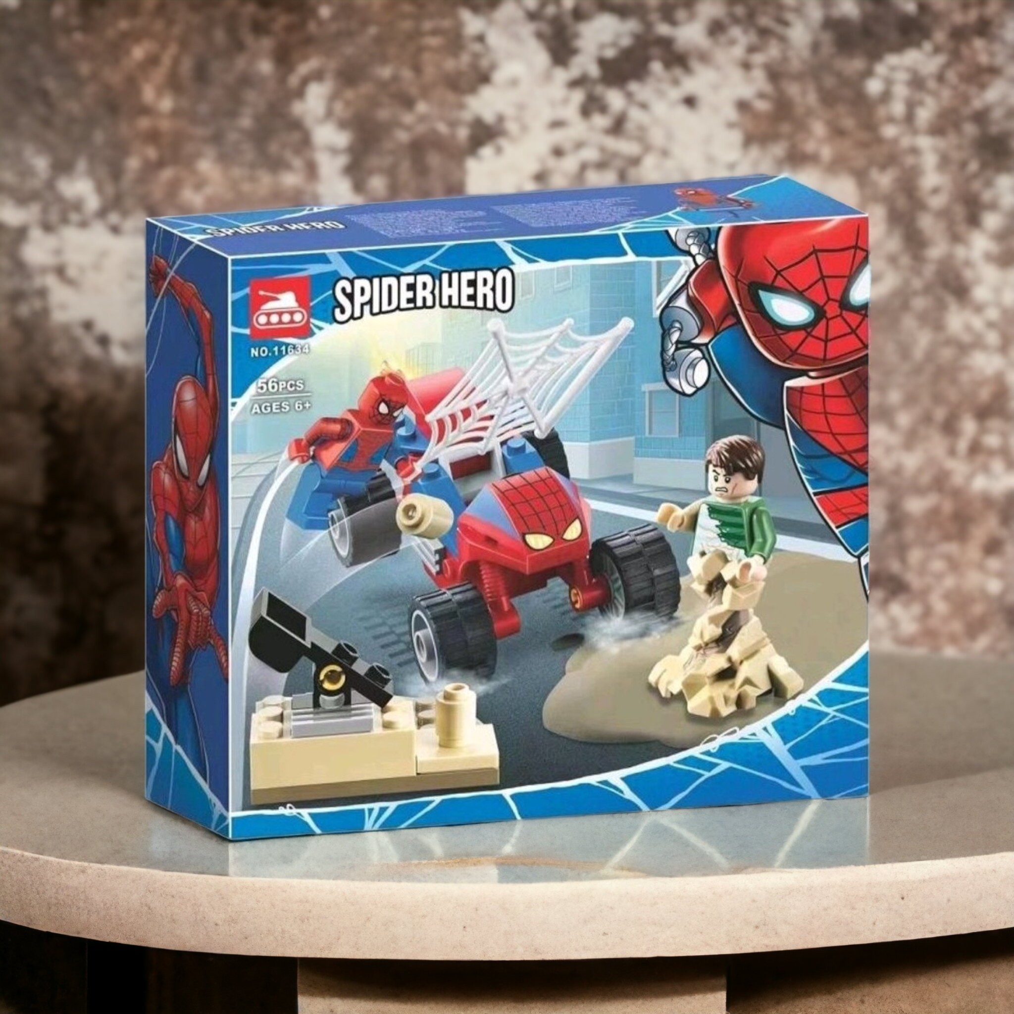 لگو نبرد اسپایدرمن و مرد شنی یا سند من با موتور و قطعه پرتاب شن