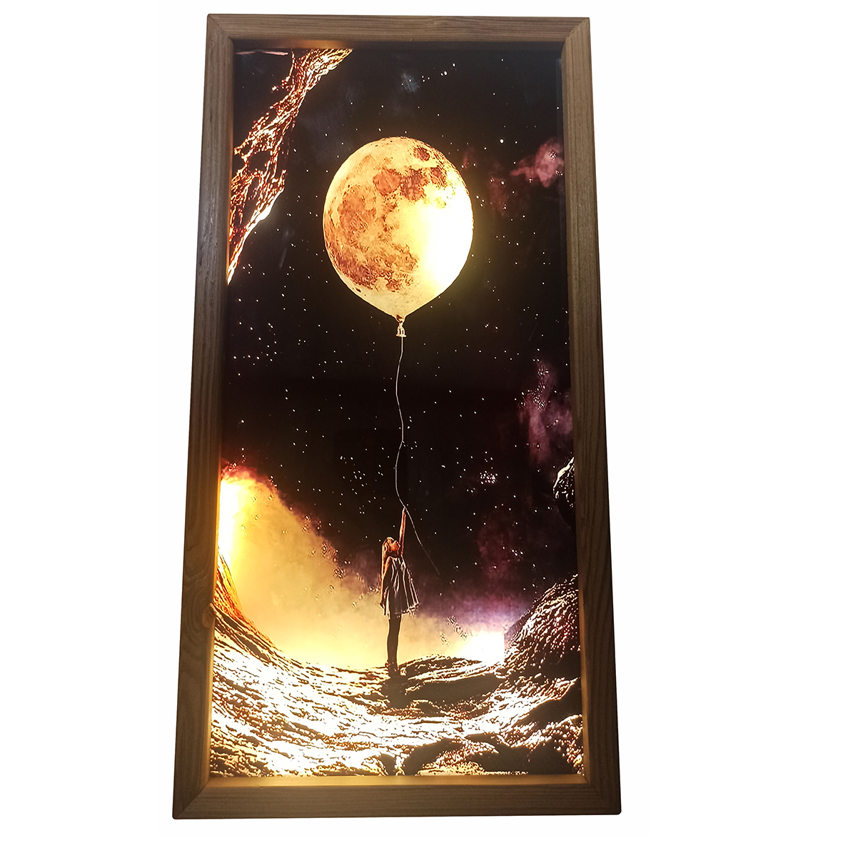 تابلو نوری مدل شبخواب دختر و ماه z106