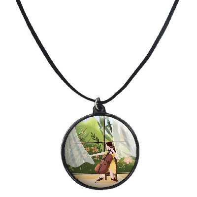 گردنبند پرمانه طرح ویولنسل کد pmb.30540مدل دو طرفه