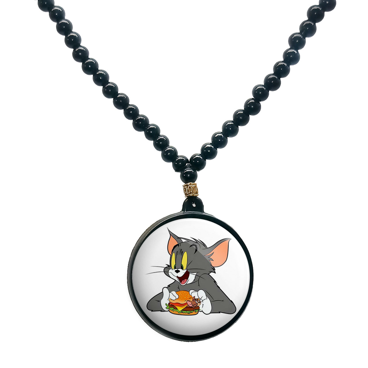 گردنبند پرمانه طرح تام و جری کد pmd.10836 مدل دو طرفه