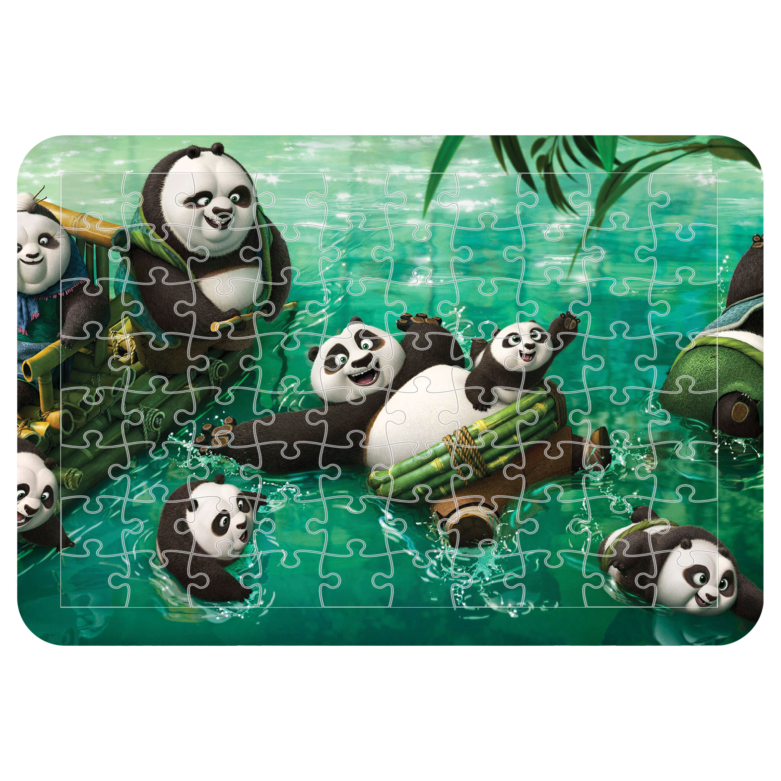 پازل 54 تکه اطلس آبی طرح کارتون پاندا کونگ فو کار مدل P1134
