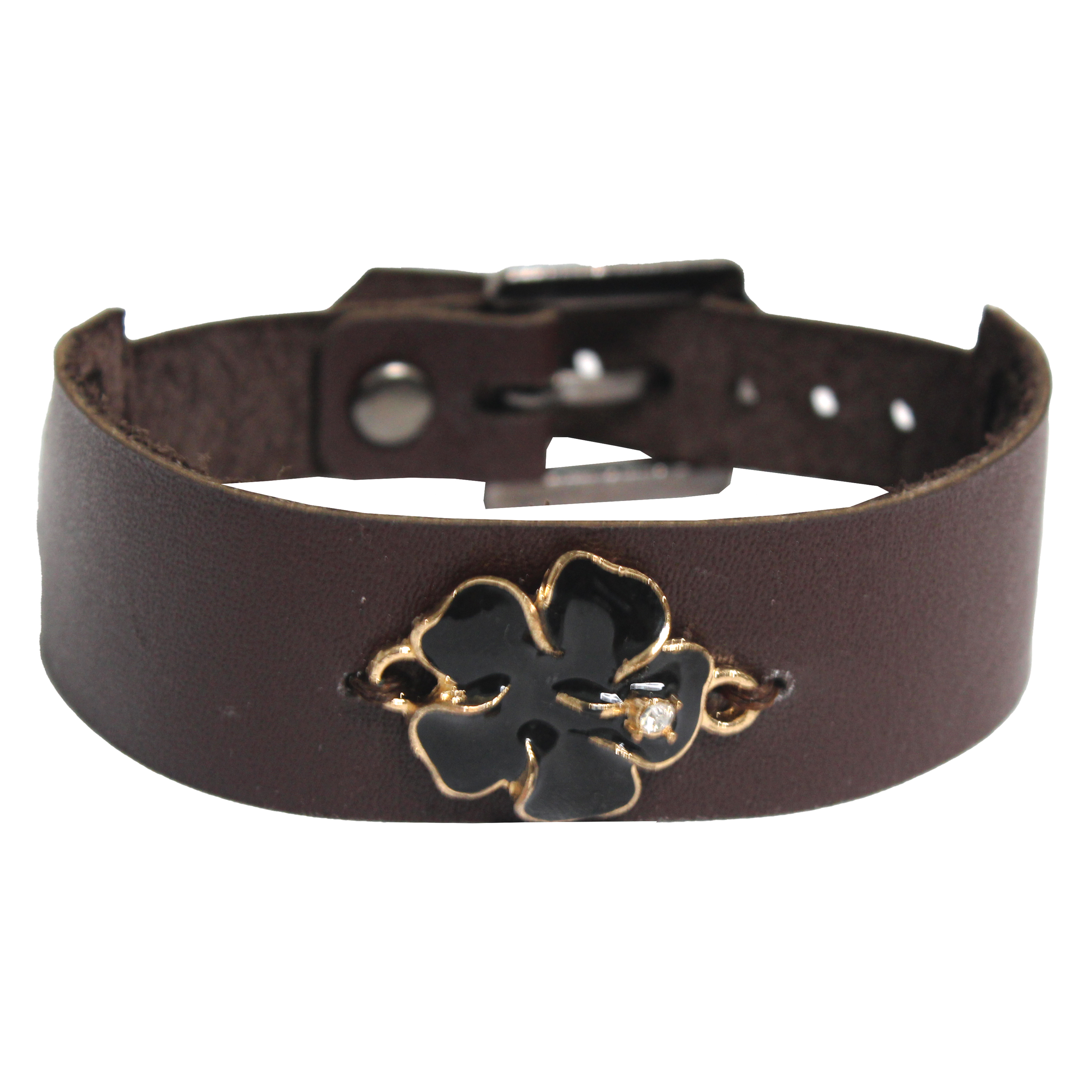 دستبند مدل چرم طبیعی گل