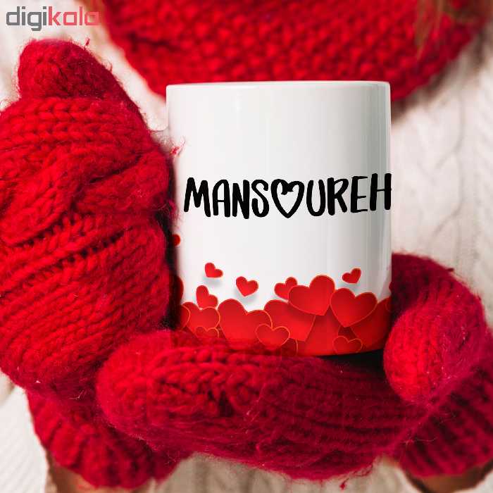 ماگ طرح قلب مدل منصوره