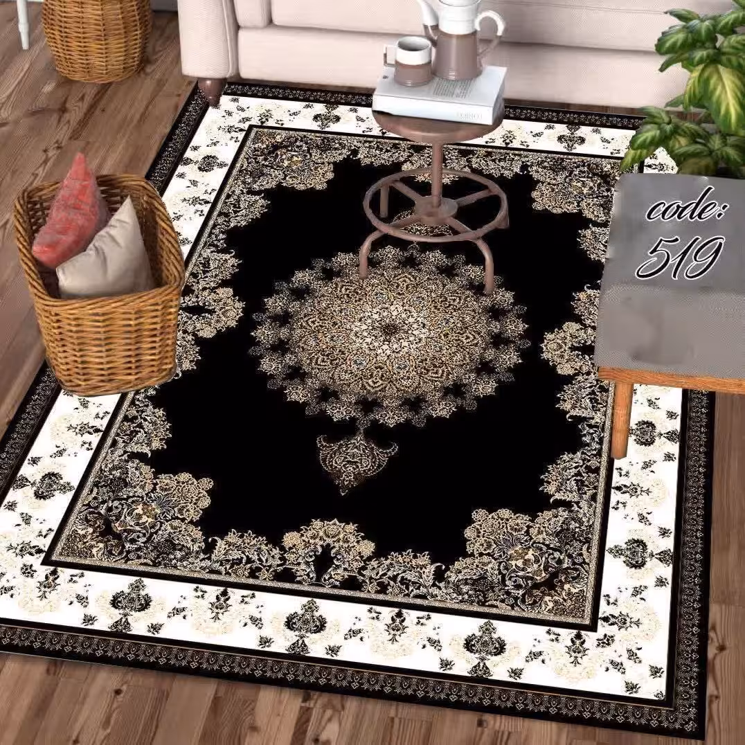روفرشی  کش دار یا کاور فرش9متری  مخمل ابریشمی اعلا قابلیت سفارش در طرح و سایز دلخواه کد زیبای  519