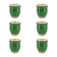 جا ادویه سفالی مدل خمره مجموعه شش عددی