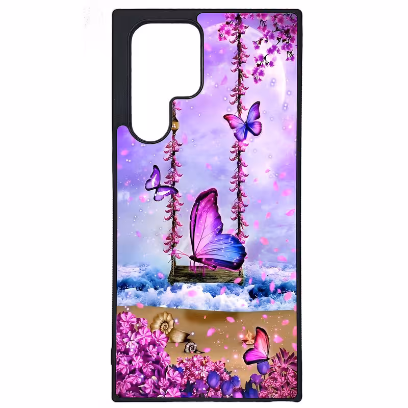 کاور طرح پروانه کد G-028 مناسب برای گوشی موبایل سامسونگ Galaxy S22 Ultra | دیجی قاب دونی