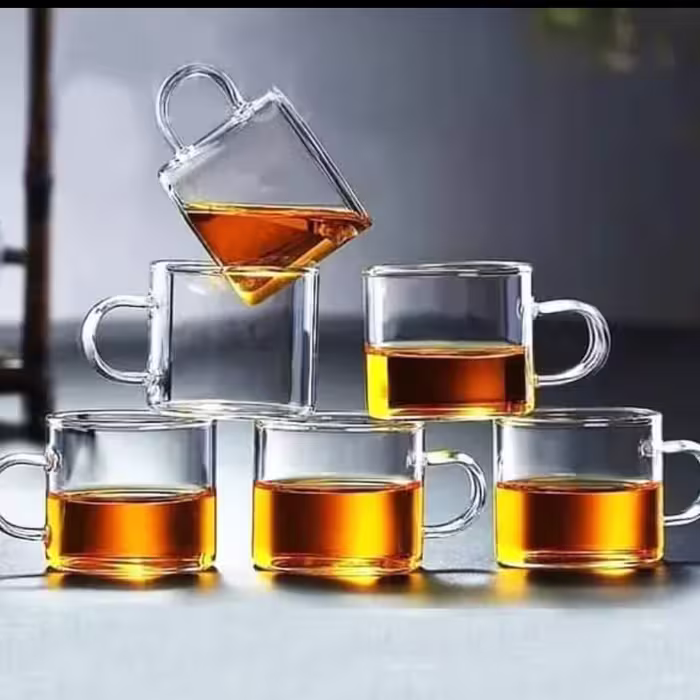فنجان پیرکس6 عددی بوروسیلیکات شعله مستقیم (وارداتی) حجم 100 میل